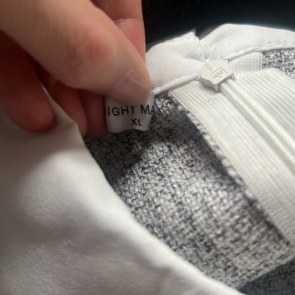 Goodnight Macaroon grey white plaid collared dress size XL - Picture 9 of 9